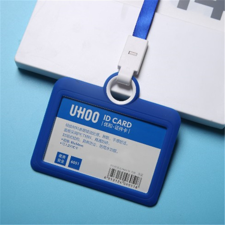 Hands-Free Convenience Customized ID Card Holder with Non-Toxic Soft Silicone Lanyard