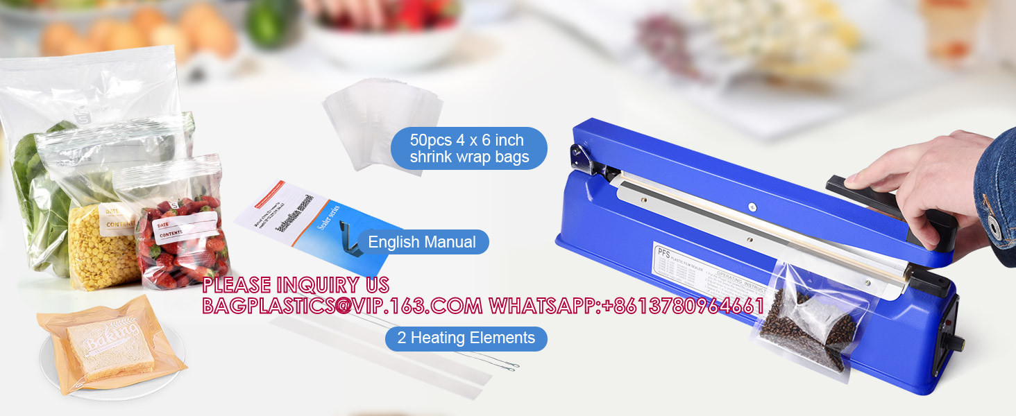 16 Inch Impulse Bag Sealer, Manual Poly Bag Sealing Machine W/Adjustable Timer Electric Heat Seal Closer