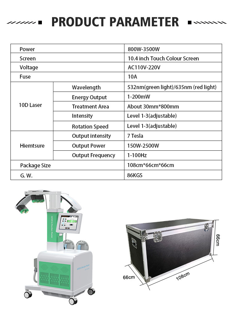 800W-3500W Body Sculptor Machine 10D Laser HIEMT Body Sculpt Machine For Tightening / Slimming