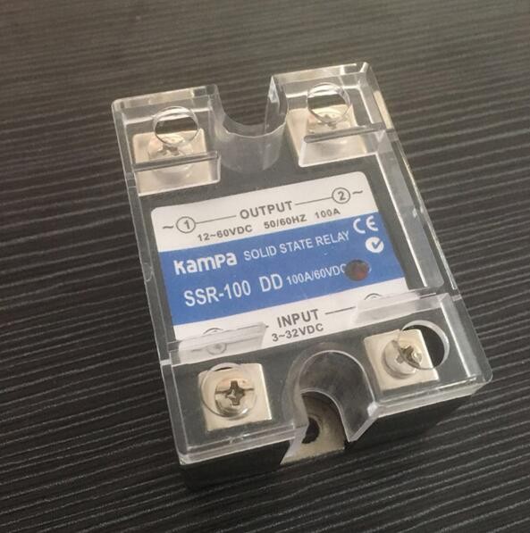 DC to DC Single Phase SSR Input 3-32VDC Control Output 12-60VDC 100A Black Color Solid State Relay(SSR-100DD)