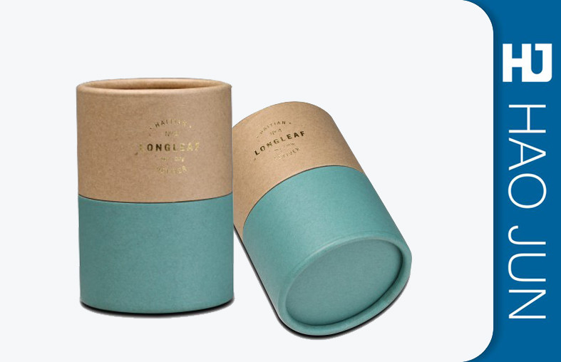 Full Color Printed Round Cardboard Tube Crafts Paper Eco Friendly , Hot - Stamping Printing