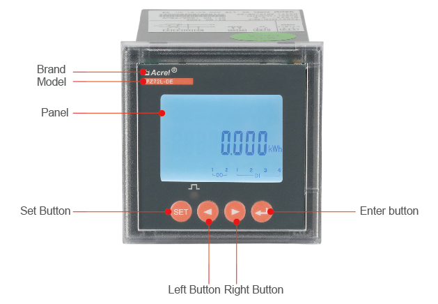 ISO PZ72(L)-DE RS485 DC Digital Multifunction Meter For Charging Posts