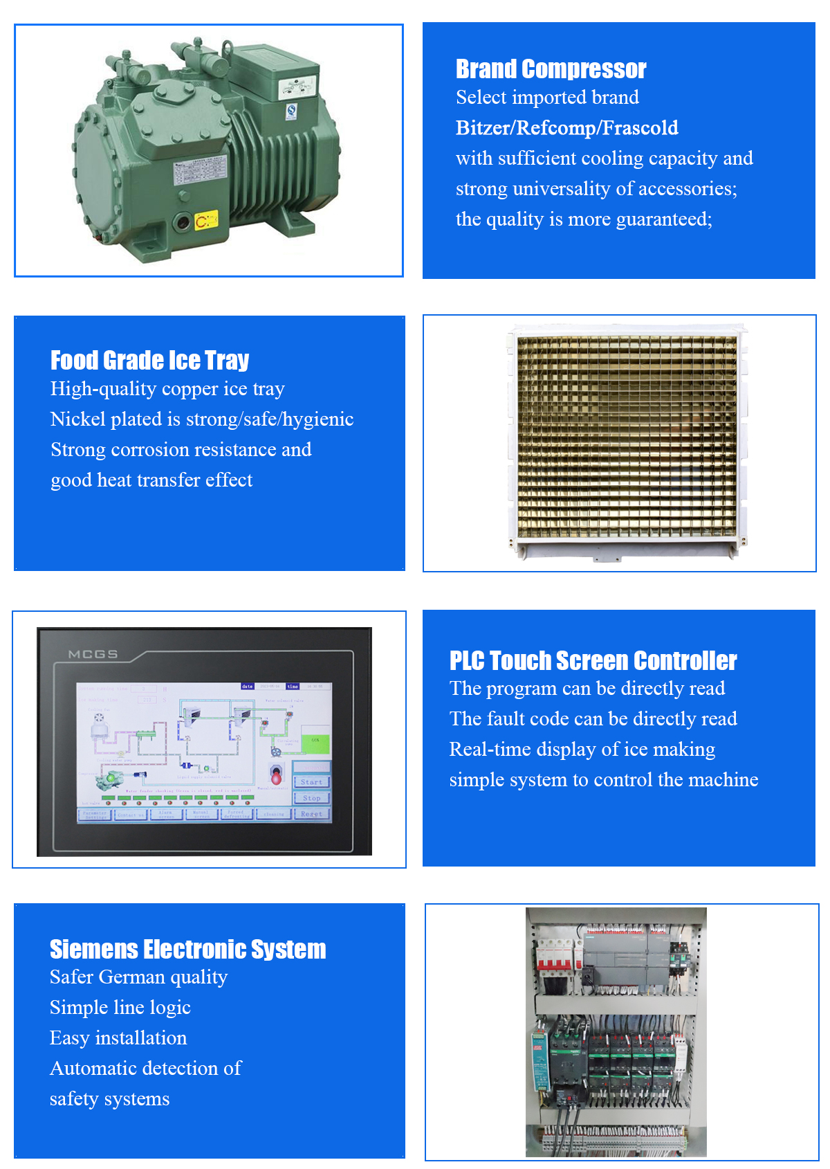 Restaurant Supermarket 5T Automatic Control System Industrial Ice Cube Maker Machines