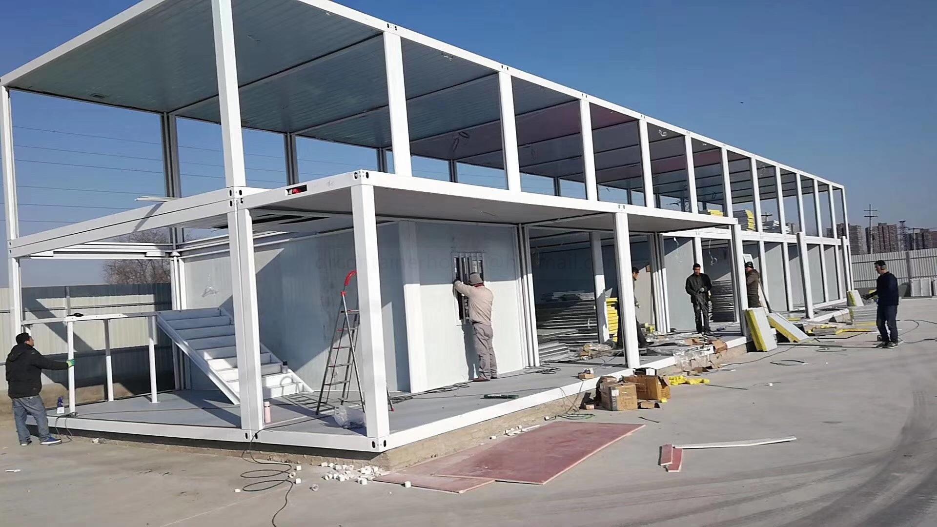 2 Floor Flat Pack Prefab Container Van House With Light Steel Frame Sandwich Panel Wall