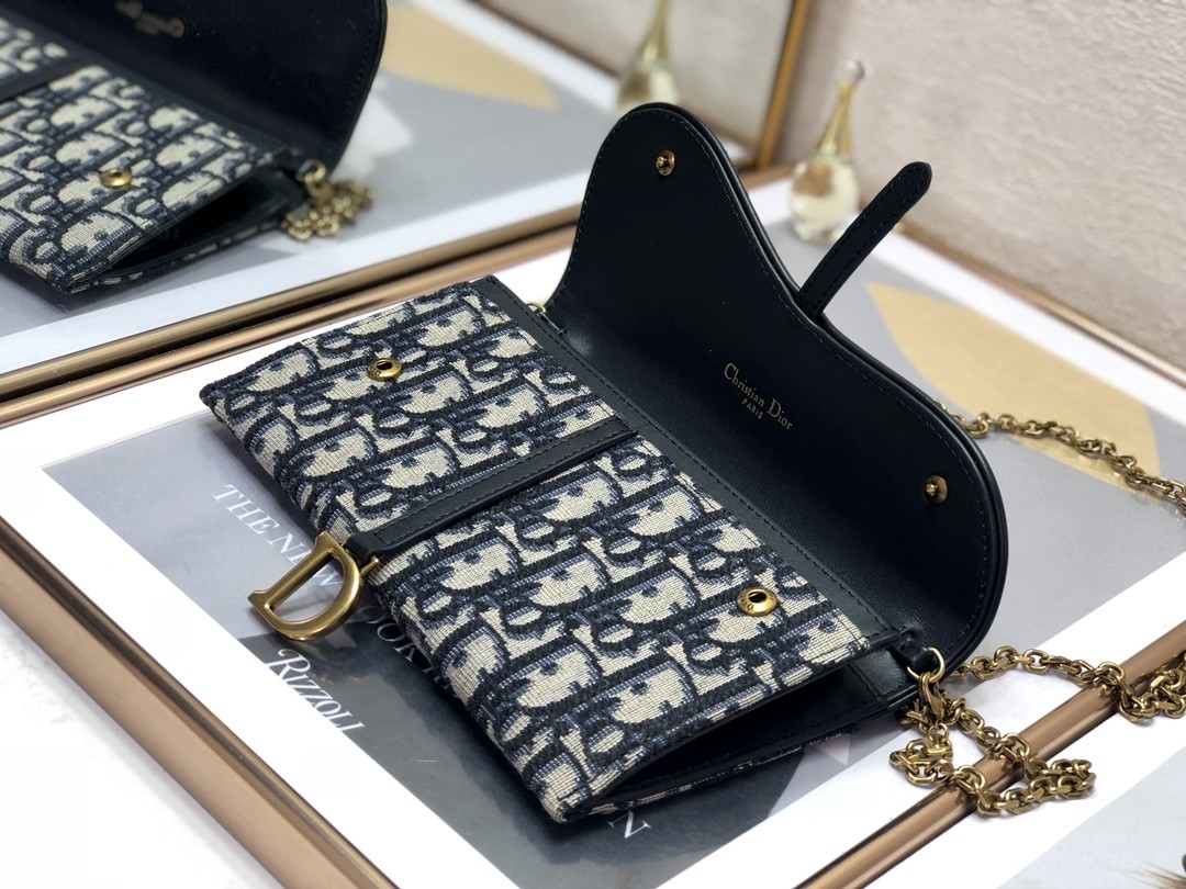 OEM Branded Saddle Long Dior Oblique Jacquard Pouch Wallet