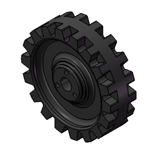 47 Links Robot Small Rubber Track Jointless 123mm Width