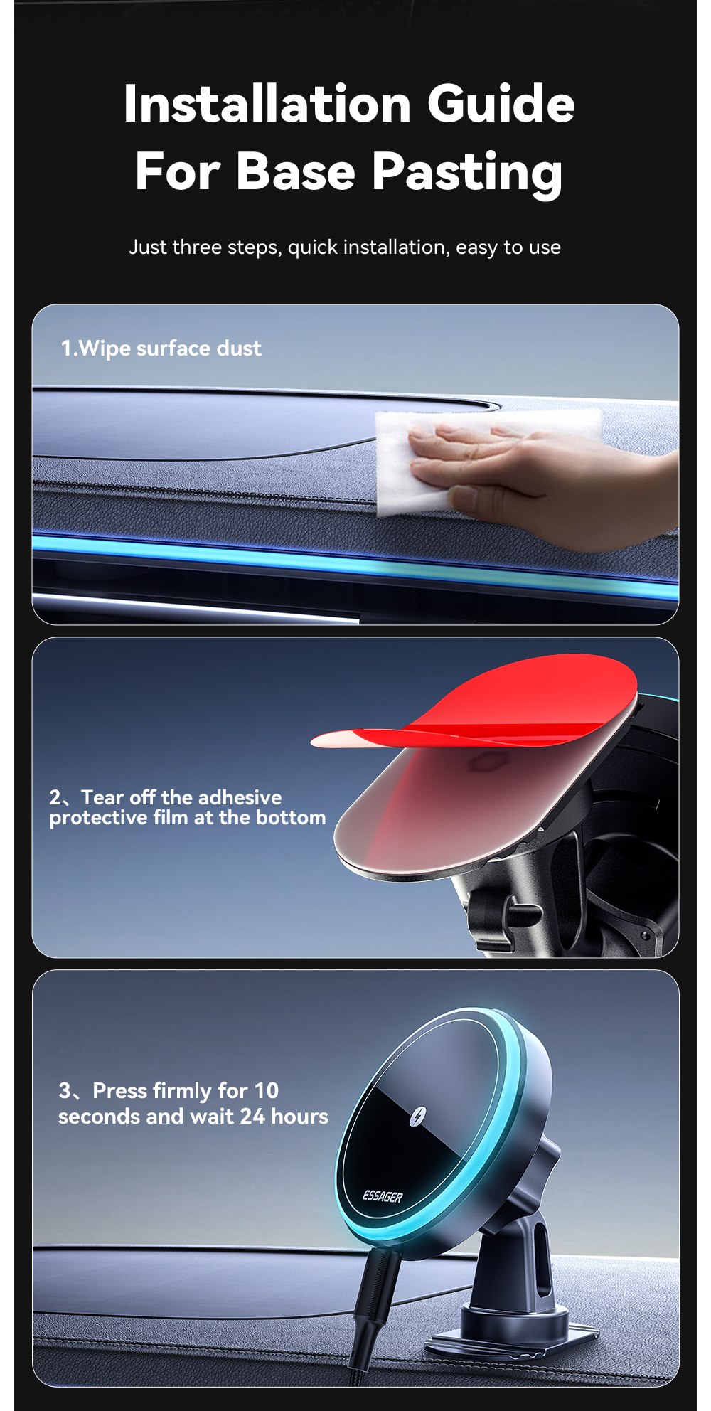 ESSAGER T1 Series Hands Free Car Vent Car Mount Phone Holder