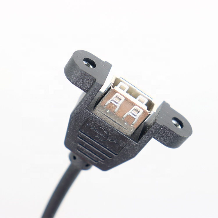 Customized Panel Mount USB Type A Female to Open Bare End Wires Cable