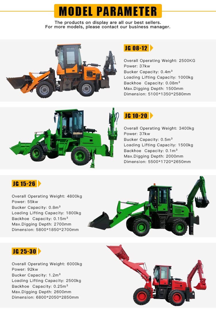 Urban Engineering Backhoe Loader Compact 1m3 Bucket Capacity