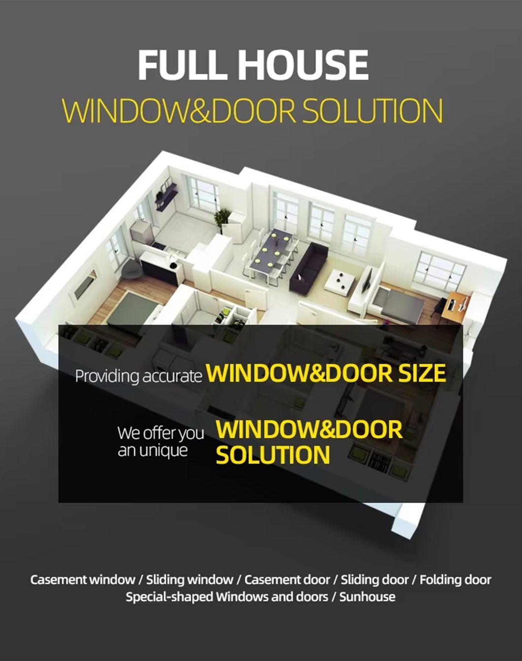 Aluminum Sliding Door, Soundproof Glass Door, Energy-Saving, Quiet