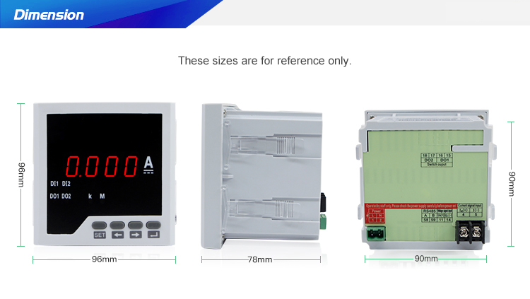 96*96 mm DC LED Current Ampere Meter 0-5Adc