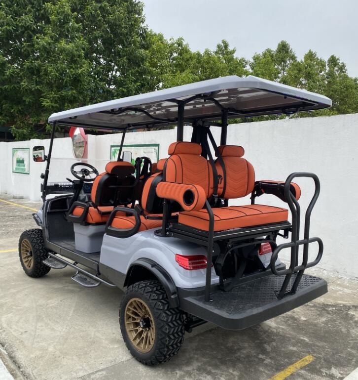 6 Person Electric Luxury Golf Cart Keyless Start 10 Inch Display 14 Inch Wheels