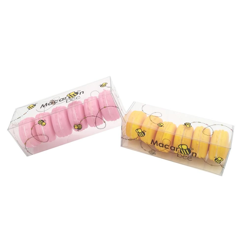 Blister PET 6pcs Macaron Plastic Box Packaging With Clear Lid