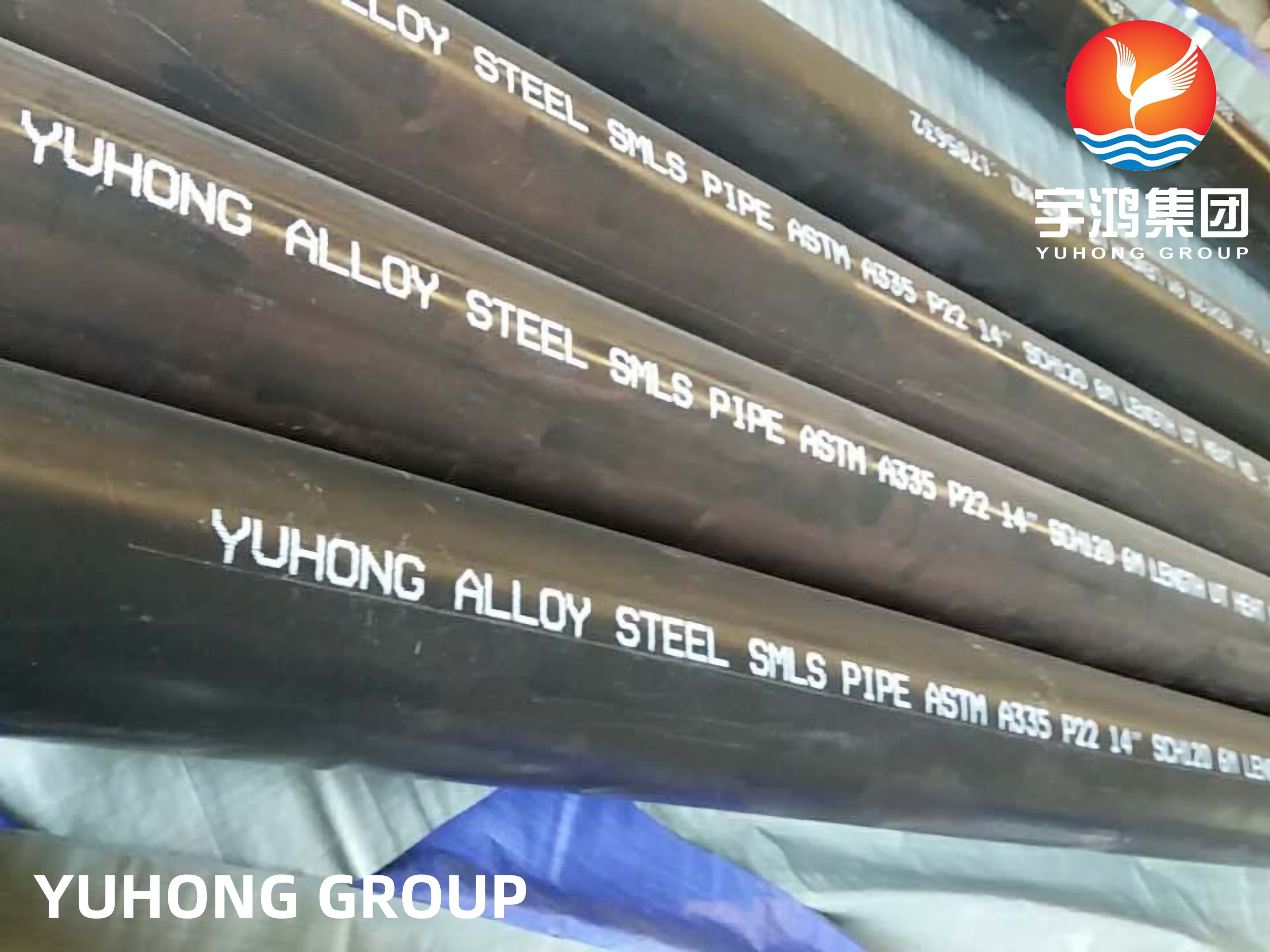 Alloy Steel Seamless Tubes,ASTM A335 P11,P22, P5, P9, ASTM A335 P91 Black painting,Beveled