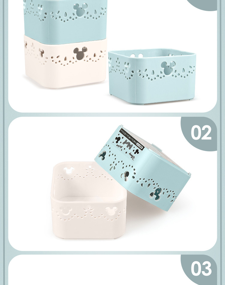 Smaller Mickey Mouse hollow-out pattern Reusable Plastic storage box food containers