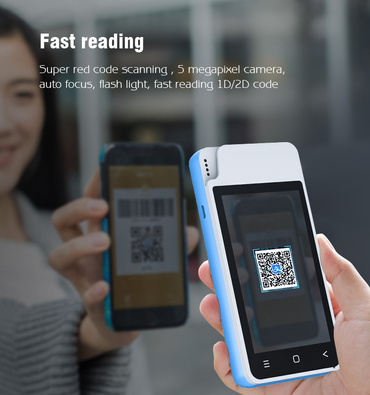 4 Inch Display EMV POS Terminal , EMV Payment Terminal Android Smart Portable Handheld