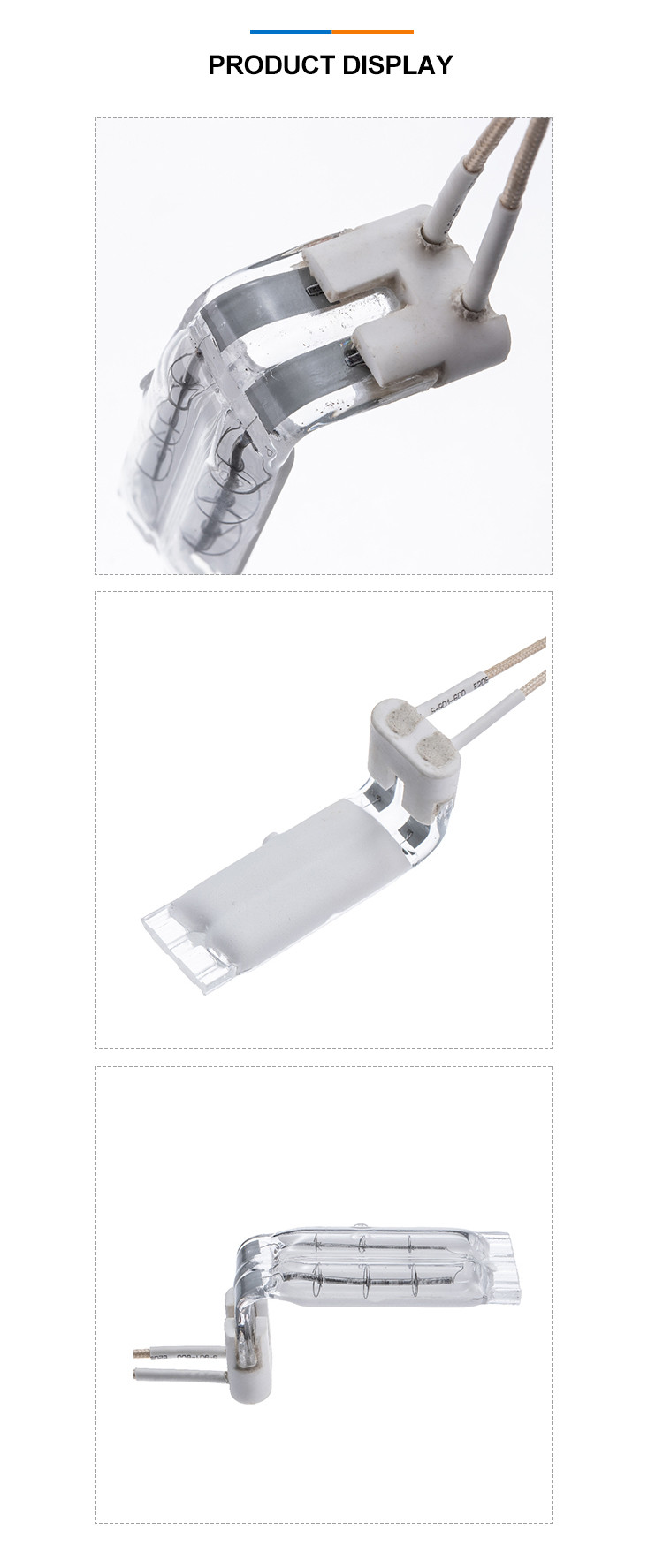 While Reflector Infrared Heating Element Tube 400V 3150W L Type