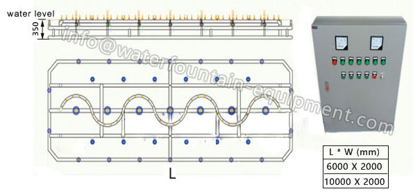 Programmable Musical Water Feature 4m Spray Height Customized AC 220V