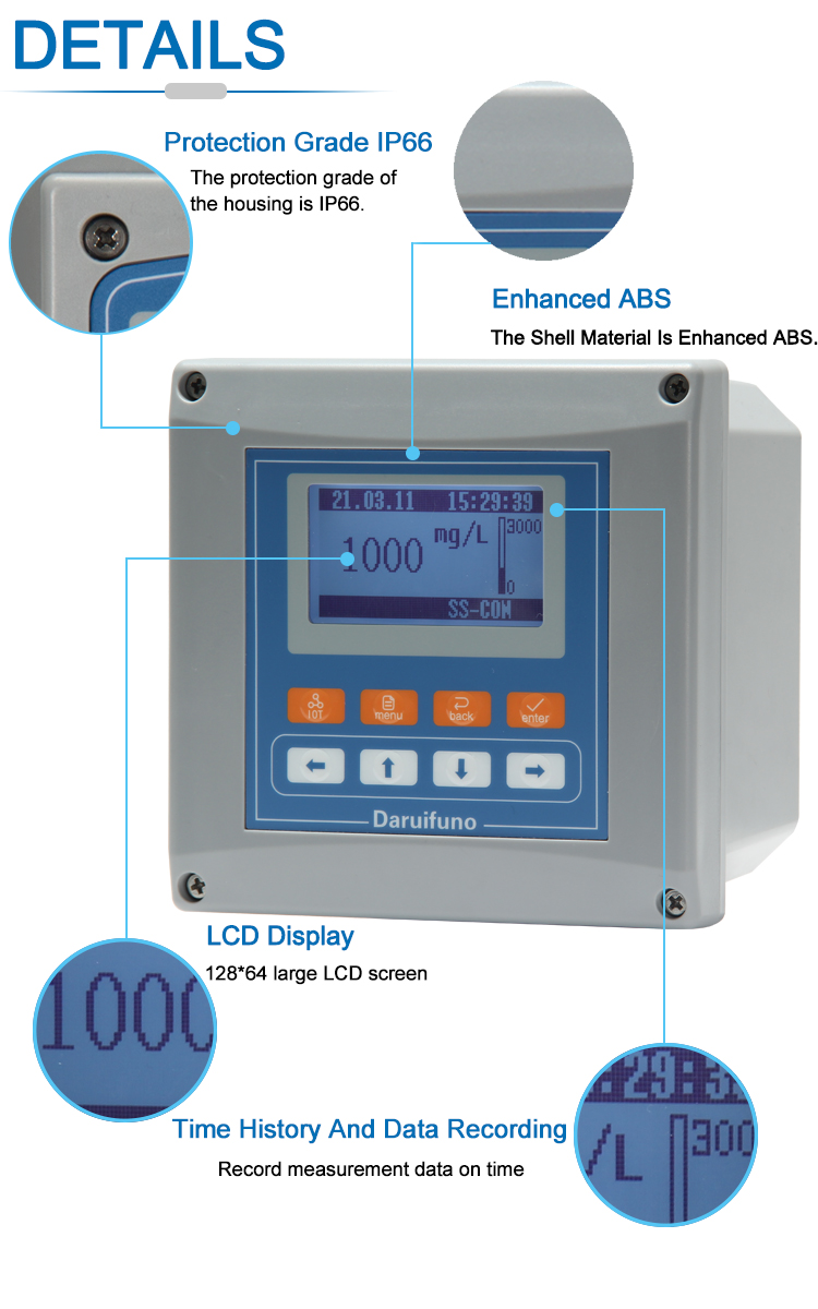 Online RS485 Interface Suspended Solids Transmitter For Industrial Water