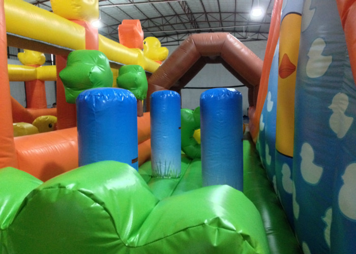 Large Children / Adult Inflatable Fun City 12 X 5 X 5.25m Fire Resistance Customized