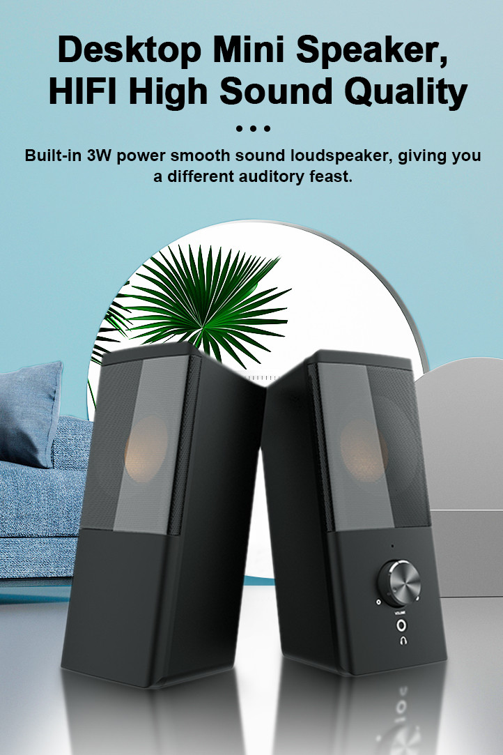 Widely Compatible 2.0 Multimedia Speake TV Surround Speakers 60Hz-20KHz