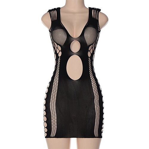 OEM maufactory European American Summer Polyester Sexy Hot Spicy Grid Dress