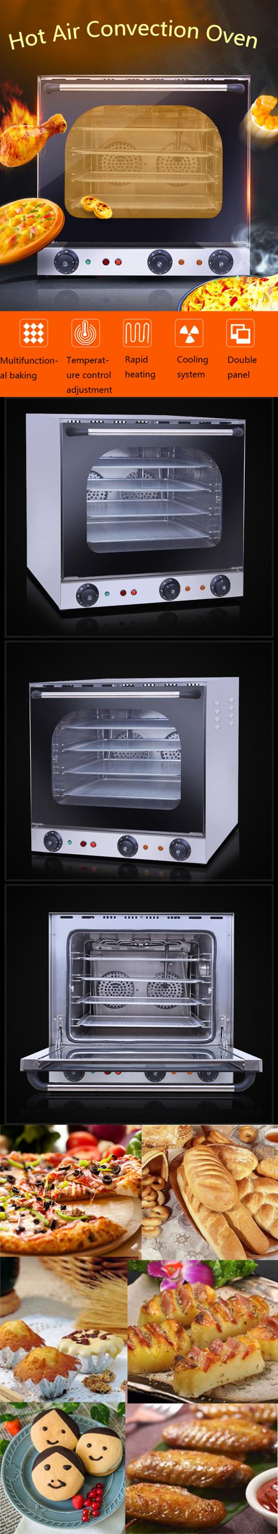 Electric Baking Oven for Pizza Bread Cake Stainless Steel Function Temperature Control