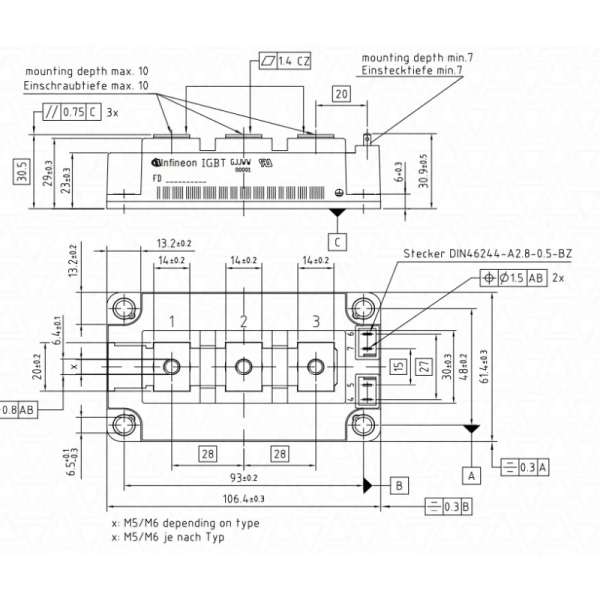 FF300R12KT4 1200V 300A IGBT Module Low VCE(sat) High Short Circuit Ruggedness Low Switching Loss High Isolation For Heavy Industrial Drives and High