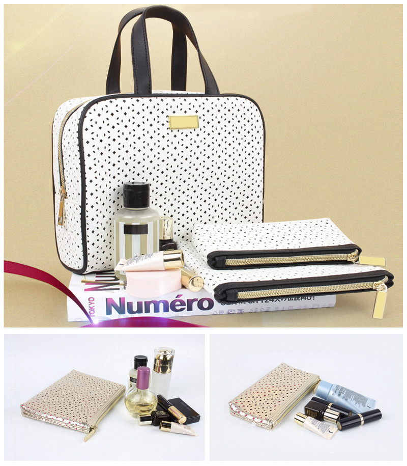 Women Big Capacity PU Leather Cosmetic Makeup Travel Bag