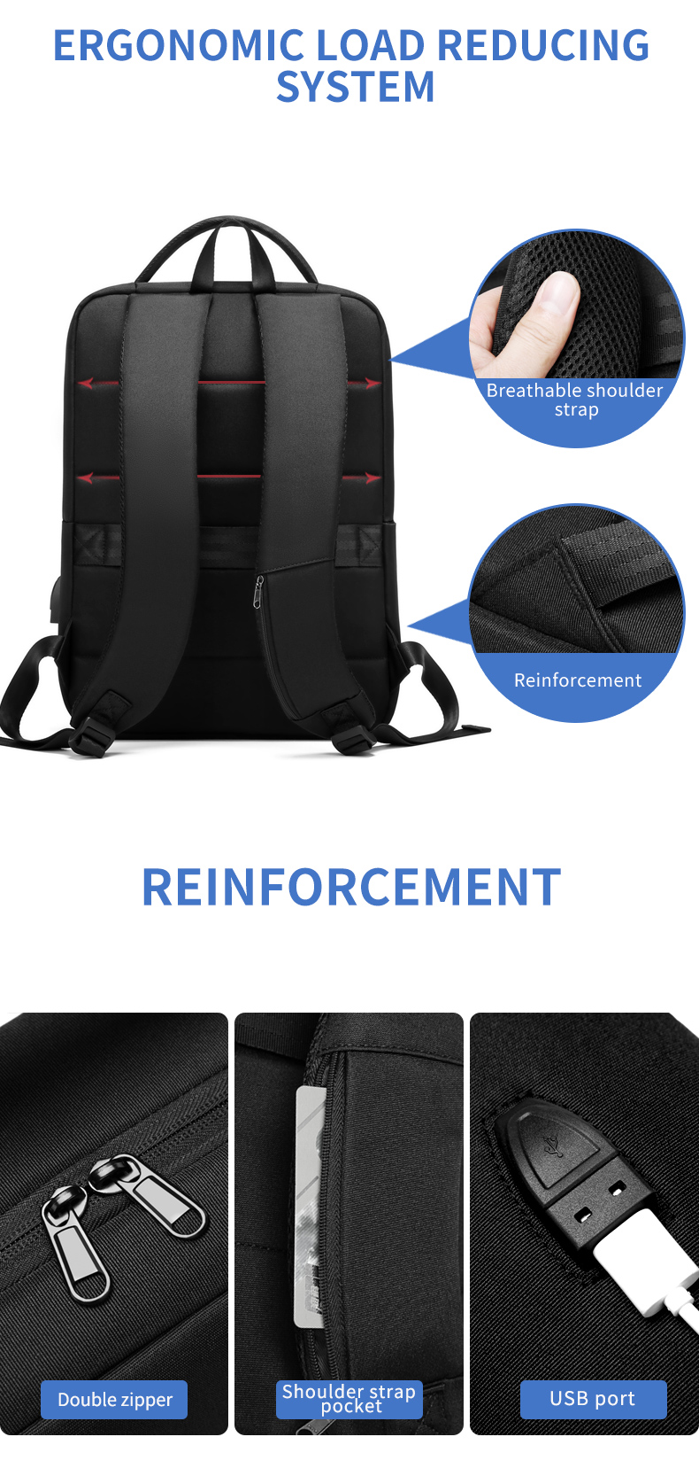 Wholesale backpack custom logo waterproof business Laptop Bag schoolbag Backpack