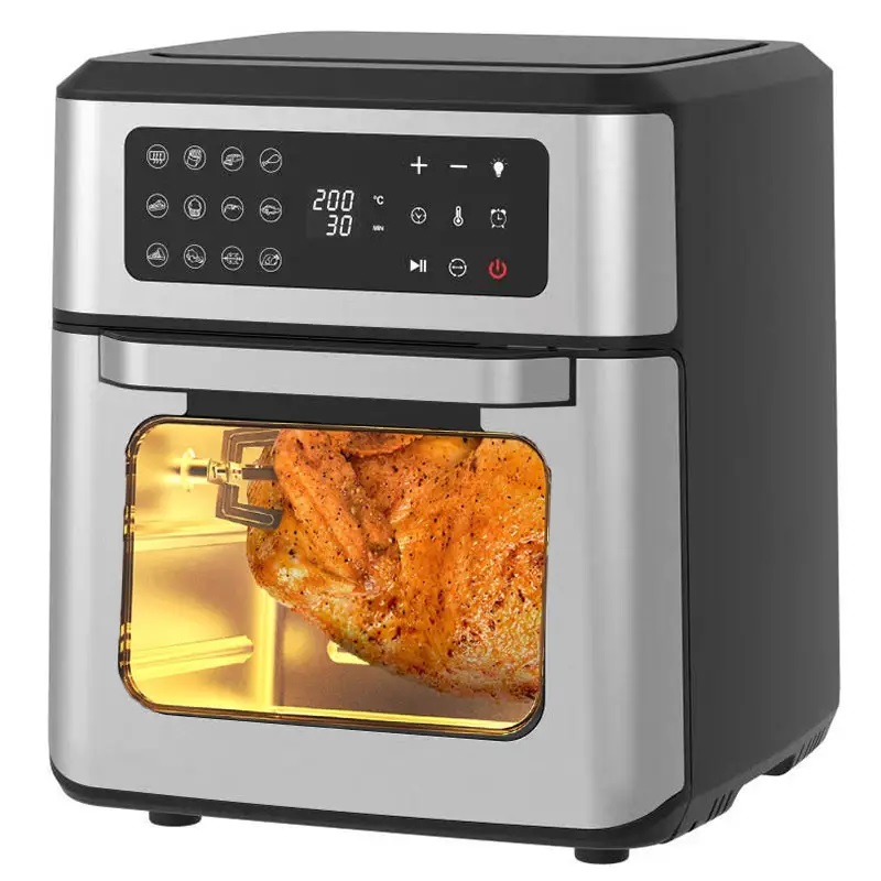 15L Electric Air Fryers With Rotisserie For Family 10 In 1 Stainless Steel Air Fryer Toaster Oven Grill