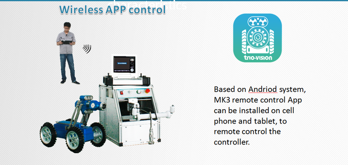 IP68 Waterproof Pipe Inspection Crawler Robot Cable Transmitting Synchronically System
