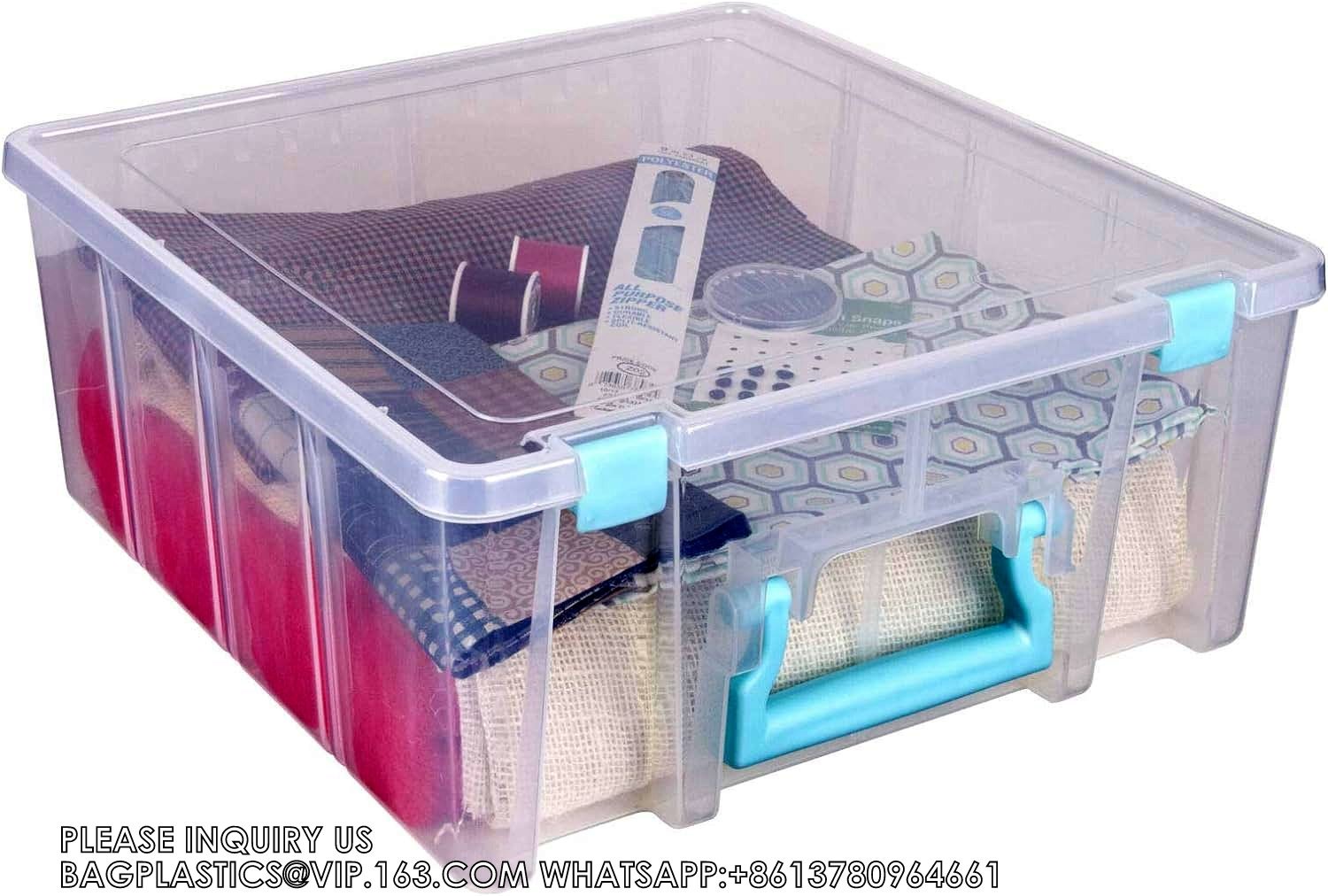 Strong Pack Plastic Organizer Box Grids, Craft Organizer Storage With Adjustable Dividers, Bead Organizer, Fishing