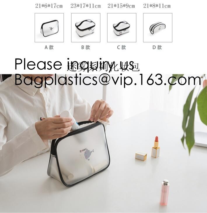 Cute Style Transparent PVC Unicorn Prints Makeup Cosmetic Bag Pouch for Women Girls Candy Bag, bagease, bagplastics