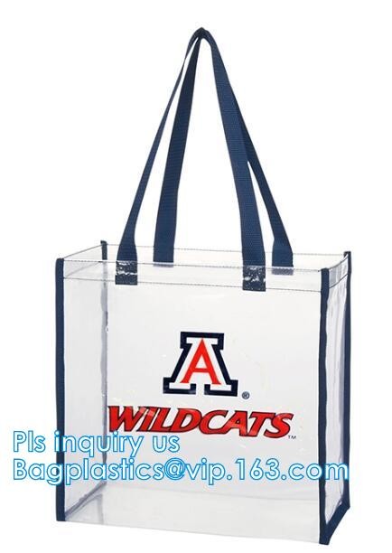 Promo PVC Plastic Shopping Handle Bag, Handling clear pvc blanket bags, handle reusable clear vinyl pvc cosmetic bags fo