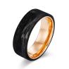 Buy cheap New Arrival Plated Gold and Rose Gold Forged Carbon Fiber Wedding Bands Mens from wholesalers