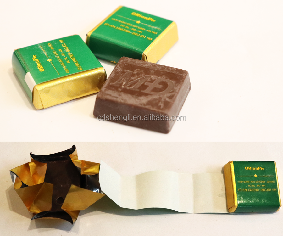 Robatech Gluing Seal 260ppm Chocolate Envelope Wrapping Machine for Plastic Packaging
