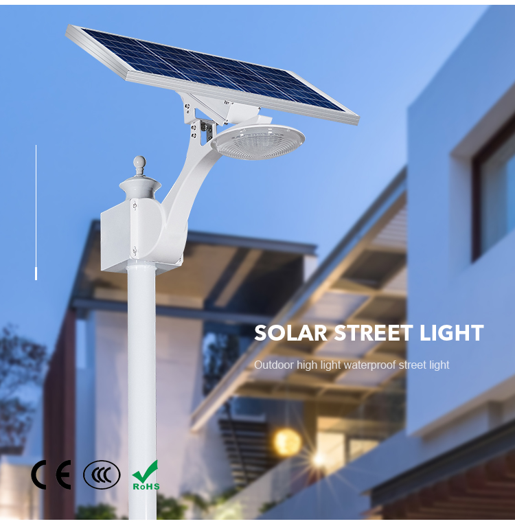12W 18W 24W Solar Powered Street Lights Light Control Ip65 Waterproof For Garden Park