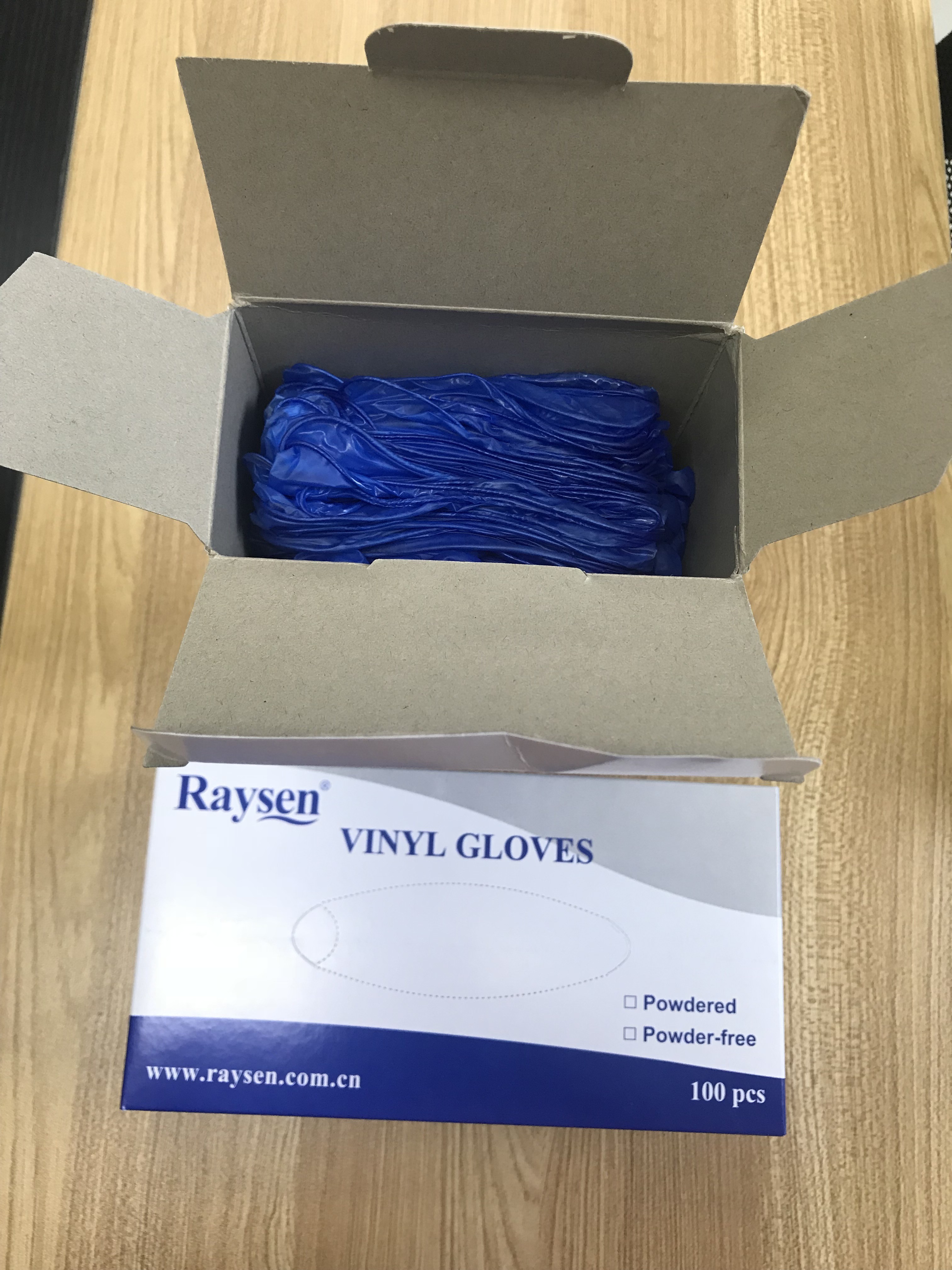 Blue Color Disposable Food Contact Gloves / Restaurant Disposable Food Safe Gloves