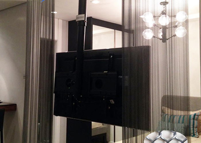 Customized Colored Metallic Curtain / Chain Mesh Curtain Indoor Decoration