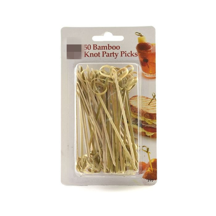 Disposable Black Ring Bamboo Cocktail Skewers Picks 12cm For Appetizer