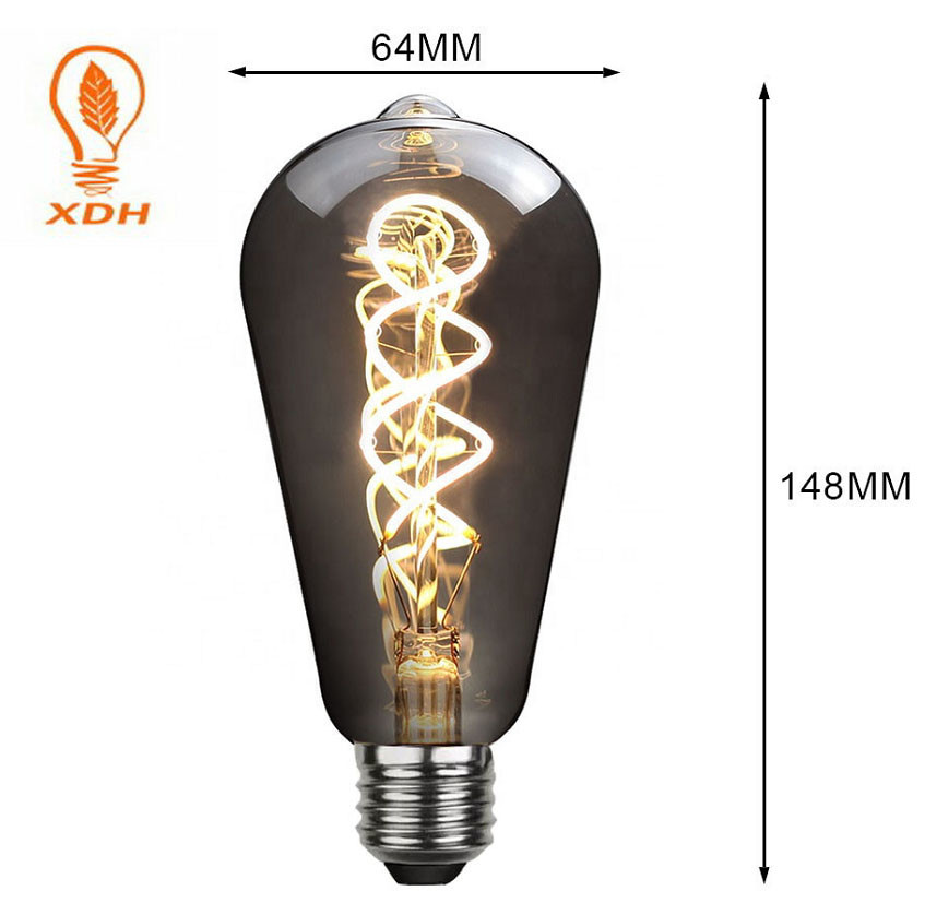 6500K LED Filament Vintage Bulbs B22 , LED Antique Edison Bulb ST64