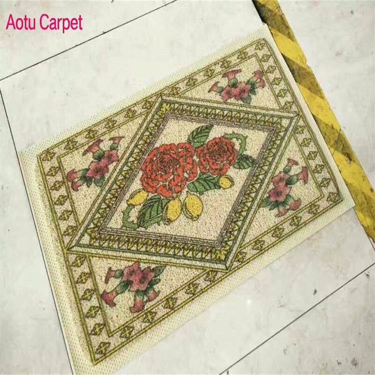 Square Door Mat Persia Style Color Red Pink Green Black Orange Brown
