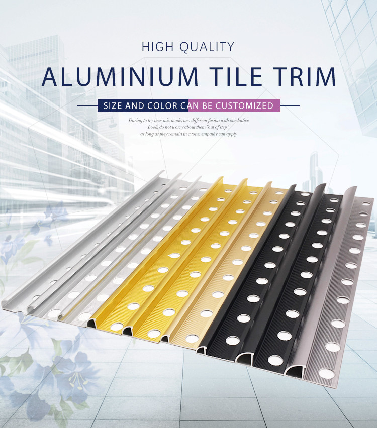Professional Aluminum Tile Trim Round Shape Ceramic Alloy Protection Extrusion Profile