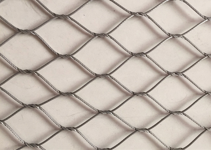 Stainless Steel Diamond Woven Wire Mesh Panels Good Fire Prevention Properties