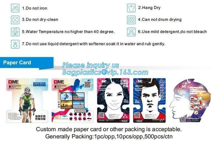 multi choice women head scarf printed colorful face mask custom logo/size bandana,Sport Strapping Seamless Custom Gaiter Whi