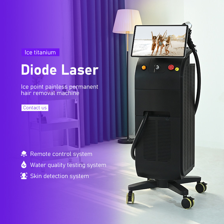 Diode Laser Hair Removal Machine 3 Waves Switchable Spot Ice Titanium Hair Removal