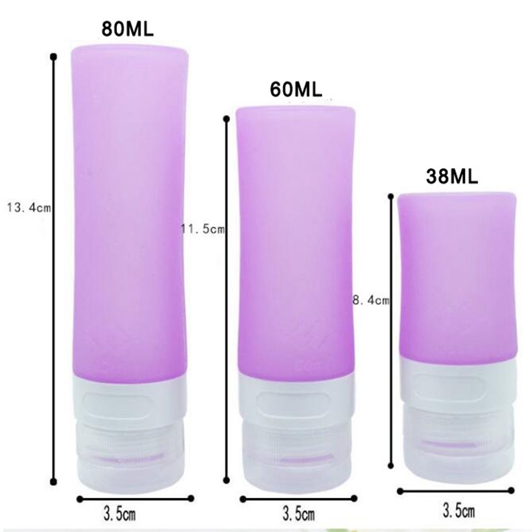 Blue / White / Yellow Small Travel Bottles , Soft Silicone Body Squeezy Travel Bottles