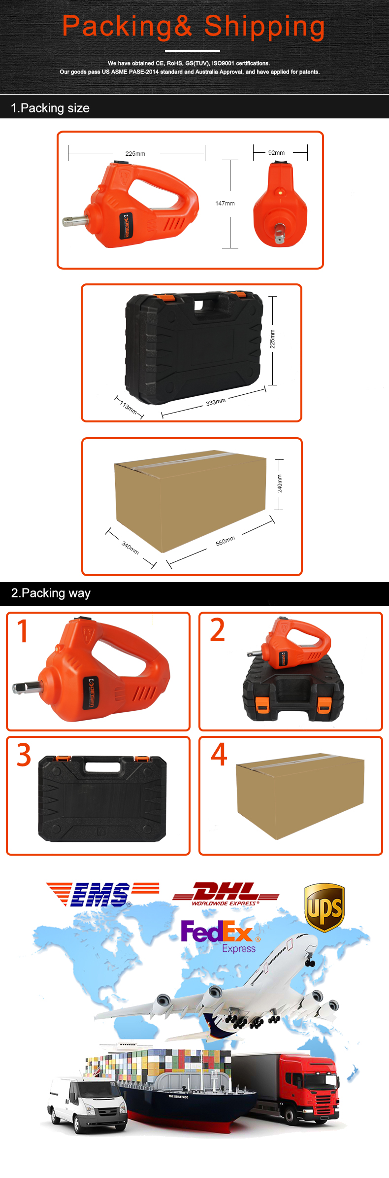 Rocker switch Corded Electric Impact Wrench , High Torque Electric Impact Wrench