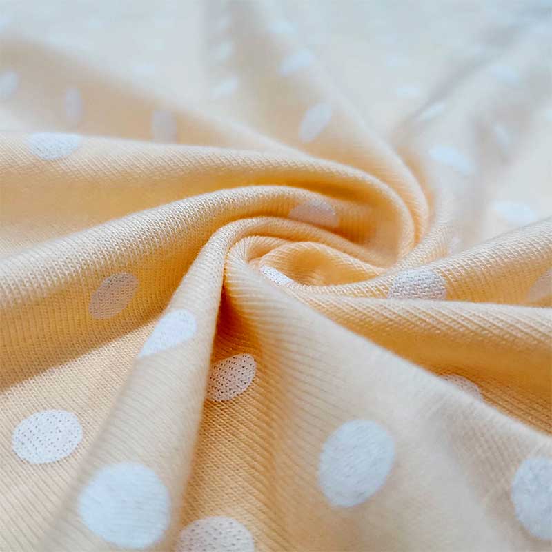 Custom 150cm 185gsm Polka Dot Knit Fabric 6% Spandex 47% Cotton 47% Modal